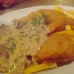 Jager schnitzel with fries. For those cold, wintry nights.