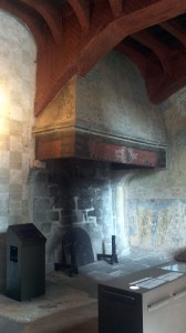 A kitchen fireplace.