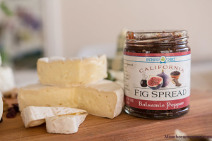 Balsamic Pepper Fig Spread, Marin French Triple Crème Brie.