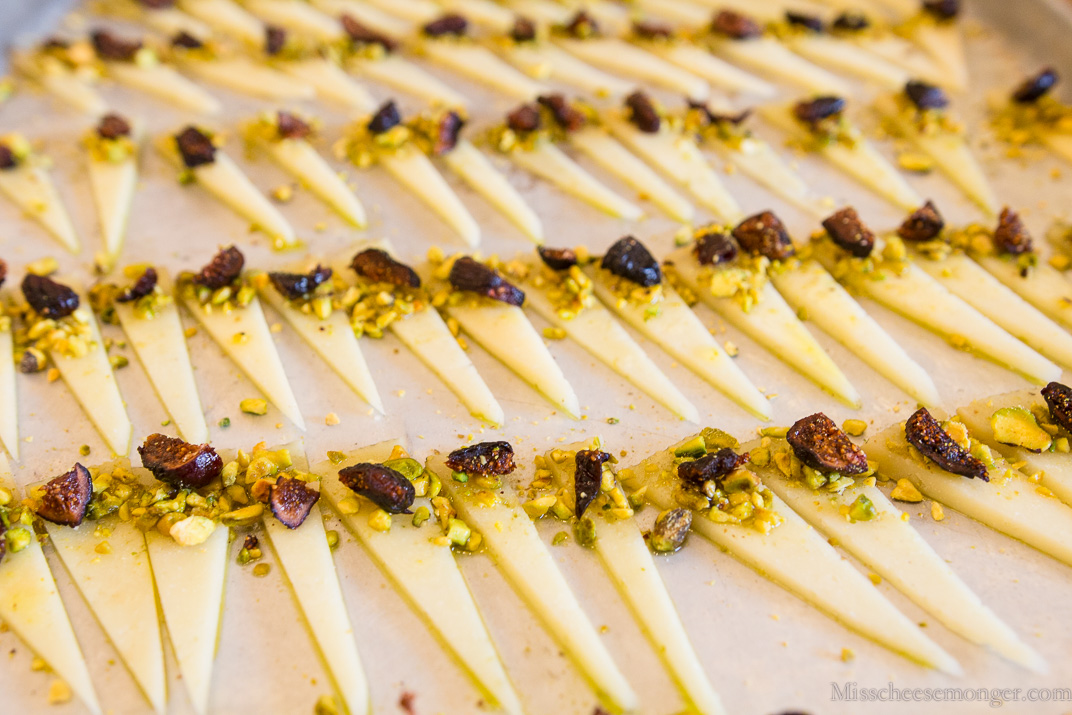 Erin Clancy from Whole Foods: 1605 Manchego, cold pressed olive oil, pistachios, pickled fig.