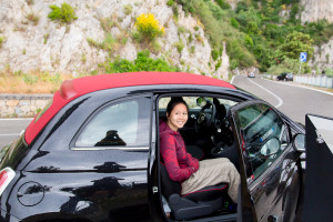 Our Fiat 500, perfect for driving along the Amalfi coast!