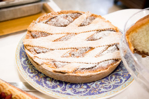 A pastiera napoletana, a traditional Easter dessert with eggs, wheat, ricotta.