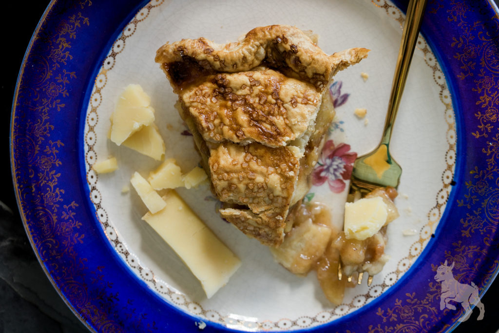 Celebrate Pi Day with apple pie and cheddar cheese. By Vero Kherian for misscheesemonger.com.