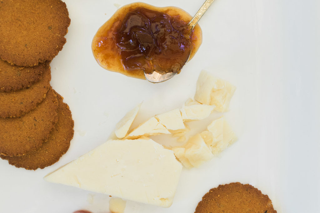 A Garden party cheese plate. By Vero Kherian for misscheesemonger.com.