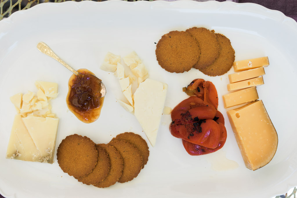 A Garden party cheese plate. By Vero Kherian for misscheesemonger.com.